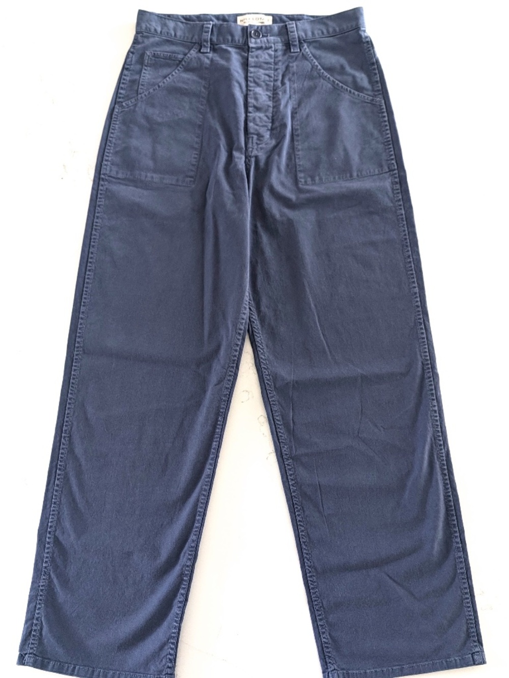 Nili Lotan Whitney Pants 2 French Navy Vintage Wash High Rise Straight Workwear